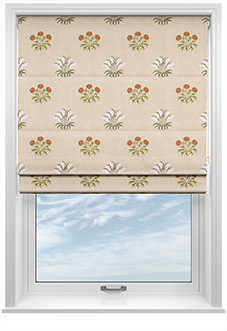William Morris Lily Flower Embroidery, Nettle - Roman Blind